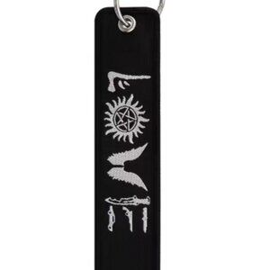 Supernatural LOVE Symbol Key Fob – Black Double-Sided Fandom Accessory